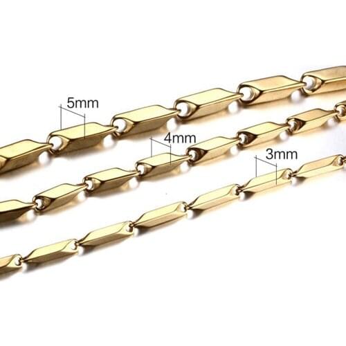 Classic Stainless Steel Chain Necklaces For Men Box Chain Gold Color Necklace Mens Jewelry 1/2/2.4/3/4/5/6mm