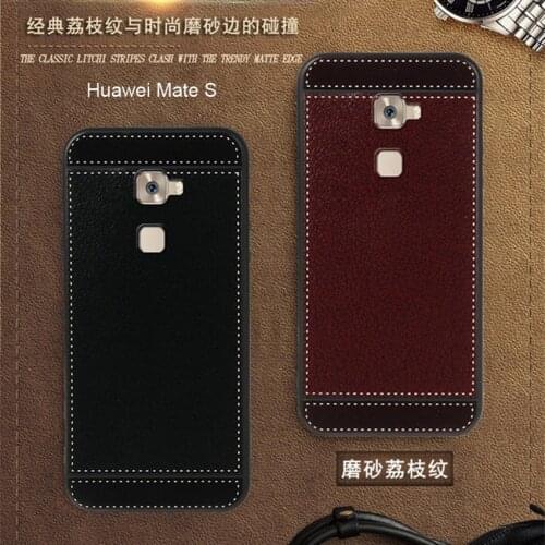 ISecret Cover for Huawei Mate S CRR-L09 Case leather Soft Black silicone Classic litchi stripes Funda for Huawei Mate S Cases