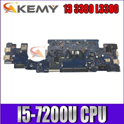 CN-063JCX 063JCX 63JCX For DELL Latitude 13 3380 L3380 Laptop Motherboard 5KCRX 16824-1 Mainboard With i5-7200U 100% Fully Test