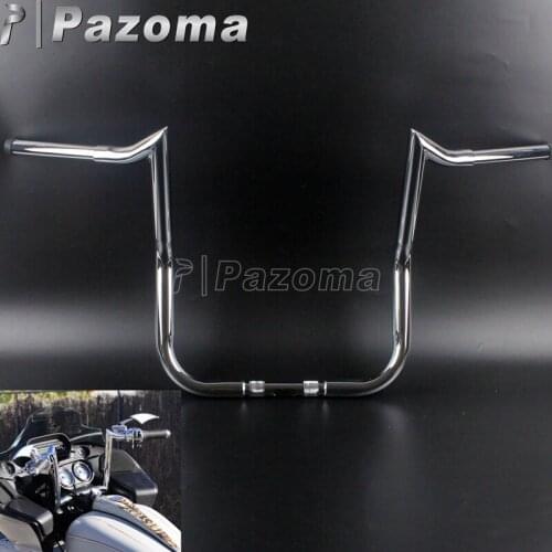 Chrome Motorbikes 14" 16" Rise Monkey Bars Custom Handlebars for Harley Dressers Baggers Touring FLHT FLHTC w/Batwing Fairing