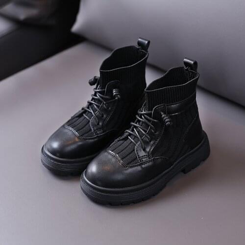 Ins Internet celebrity flying woven girls Martin boots childrens boots Korean fashion childrens short boots trendy 2020 autumn