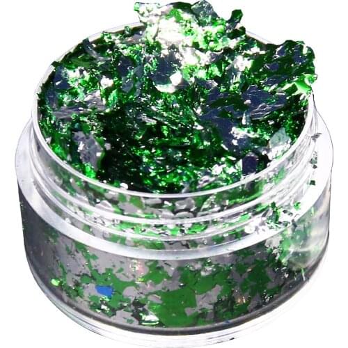 Imitation Gold Foil Fragment Green Silver Nail Glitter for DIY Nails Sticker Art Nail Decorations Multi Color Gold Leaf Flakes
