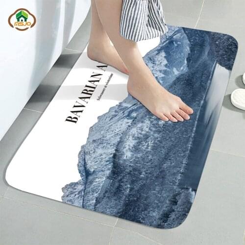MSJO Bathroom Mat Flannel Anti-Slip Floor Carpet Rugs Door Bathroom Accessories Pattern Soft Absorbent Corner Wc Mat In Bathroom