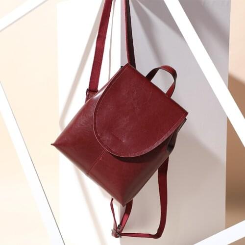 Leather Fashionable Head Layer Brand Leisure Classic Multi-Function Leisure New Brand Summer New High Quality Womens Backpack