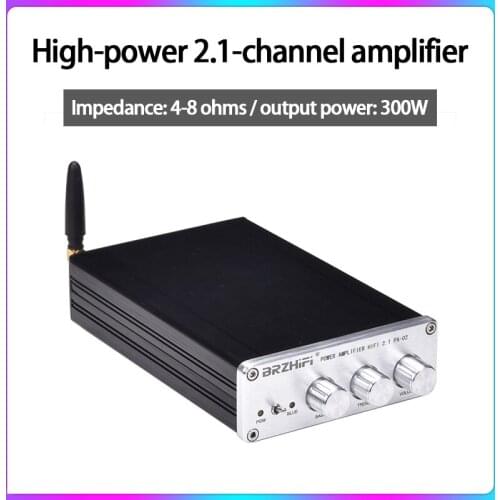 KYYSLB 4-8 Ohm 300W DC24-36V High-power 2.1-channel Amplifier Home Car Subwoofer Class D Digital Bluetooth 5.0 Small Amplifier