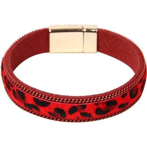 ORNAPEADIA Hot Selling Bohemian Style Bracelet for Women Leopard Print Horsehair Chain Narrow Side Ladies Jewelry Wholesale