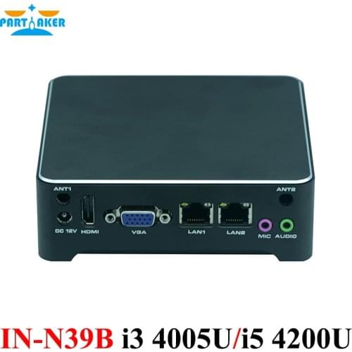 Partaker Mini PC 2 Lan Barebone Mini PC Nuc Nettop Desktop Computer with OEM i3 4005u i5 4200u Core Processor