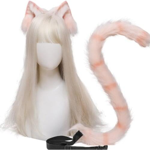 Cartoon Ears Tail Set Masquerade Halloween Cat Cosplay Party Costume Ear Hairhoop Headwear Lolita Accessories New