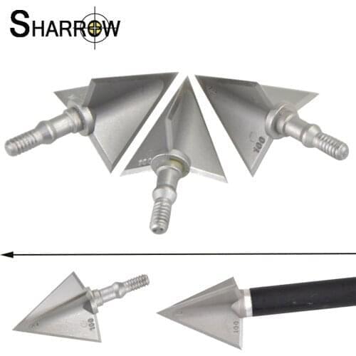 6pcs 100 Grains Archery Arrowhead Broadheads 3 Fixed Blades Stainless Steel Arrow Point for Bow Shooting Hunting Accessories