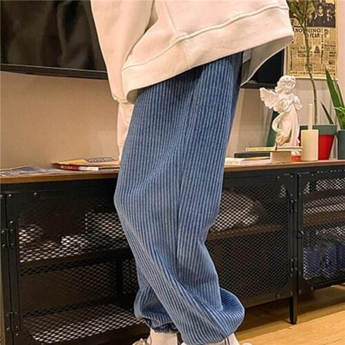 New Corduroy MenS Harem Pants Fashion Men Sweatpants Woman Casual Trousers Streetwear Japanese Couple Casual Pants