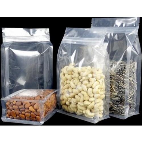 10pcs Small zip lock stand plastic Bag food Storage bags Thicken transparent packaging Bag For grains spices melon seeds pouches