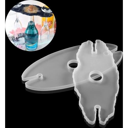 1pcs DIY Wine Glass Coaster Resin Epoxy Mold Tea Coaster Resin Molds Silicone Glass Tea Coasters Epoxy Mould For Family Party