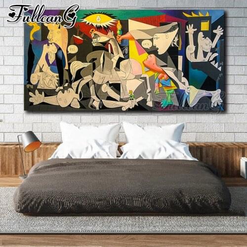 FULLCANG full square/round drill 5d diy large diamond painting color picasso guernica mosaic embroidery cross stitch kit FC1967