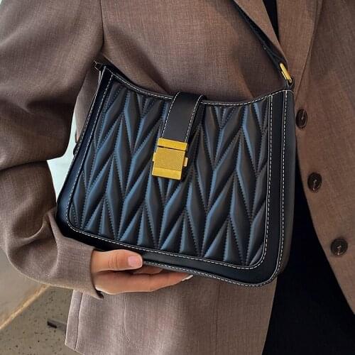 Casual Pu Leather Crossbody Bags 2021 Small Womens Black Bag Solid Color Flap Handbags Luxury Designer Female Tote Shoulder Bag