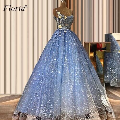 Turkish Sexy Glitter Prom Dress Long 2020 Spaghetti Flowers вечерние платья Long Women Party Gowns Plus Size Quinceanera Vestido