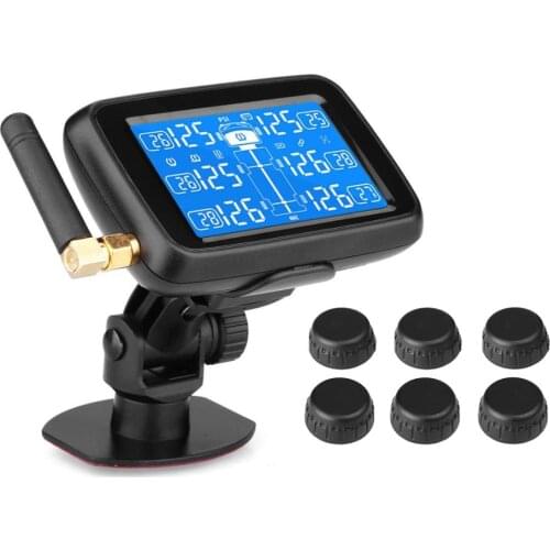 RV TPMS Tire Pressure Monitoring System Wireless 6 Anti-Theft Sensors for RV Truck Bus Trailer Real-time Monitor Tire Pressure