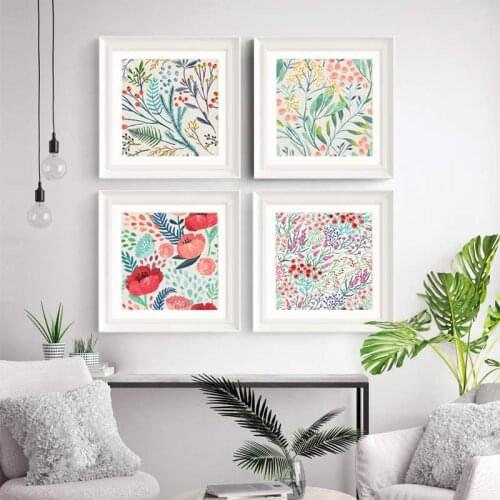 Nordic Home Decor Small Fresh Flower Canvas Painting Oil Painting Wall Pictures For Living Room Round Posters Cuadros Decoration