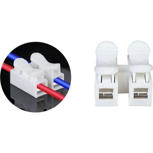 30pcs CH2 2Pin Quick Splice Lock Wire Connectors Electrical Cable Terminals 20x17.5x13.5mm CH2 For Easy Safe Splicing Into Wires