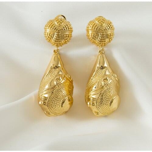 Dangle drop Gold irregular earring African lady jewelry accessories for wedding party gift