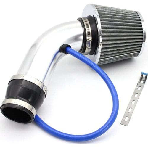Air Intake Pipe 76mm 3 Inch Car Cold Air Intake Turbo Filter Automotive Air Filter Induction Flow Hose Pipe Kit Silver