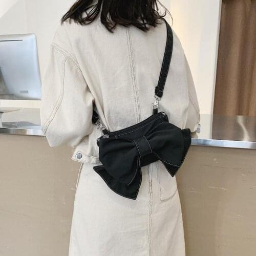 Women Fashion Bow Shaped Designer Lolita Bag Korean Style Harajuku Zipper Cute Messenger Handbag Crossbody Bags for Women