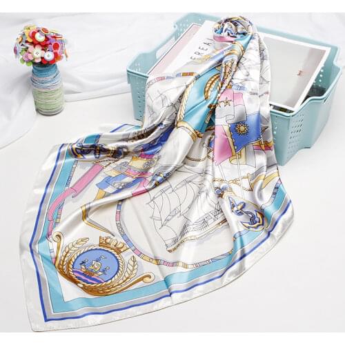 QLUKEOYY Printed Scarves for Women Spring Summer 2021 Professional Airline Stewardess Scarf