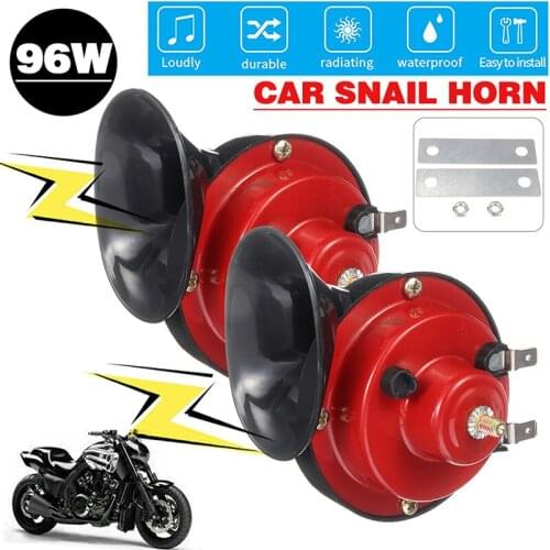 2pcs 120DB Super Loud Train-like Snail Horn For 12V Truck Car Boat Motorcycle With Single And Double Tones Parts
