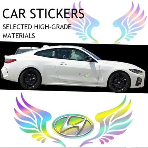 1pcs Car Colored Wings Sticker Rear Glass Occlude Scratches For Hyundai I10 I20 I30 I40 IX20 IX35 Kona Getz Veloster Tucson Elan