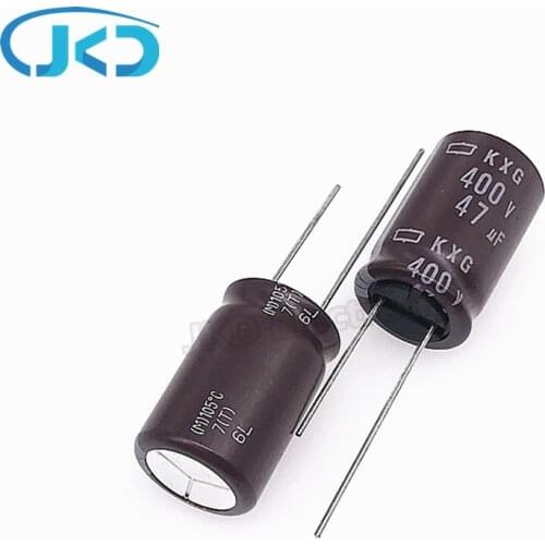 10pcs/Lot 47UF 400V Japan NCC KXG Series 16*25mm Low ESR Long Life 400V47UF Aluminum Electrolytic Capacitor NIPPON CHEMI-CON
