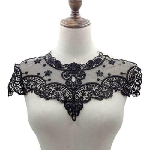 2021new Lace Applique For Dress Shirt Decor DIY Crafts Handmade Sewing Accessories Floral Embroidery White Neckline Lace Collar