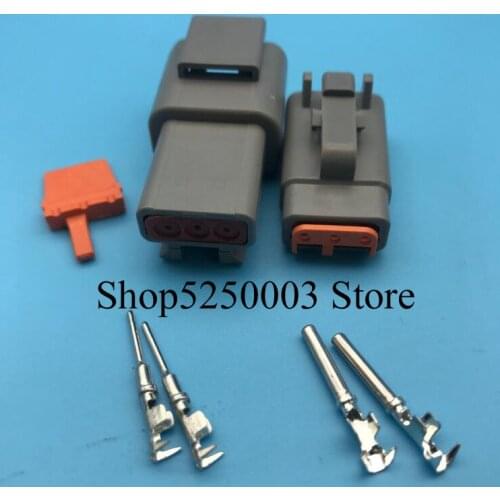 3 Pin Deutsch DTM Wire Connector Gray Waterproof Female Male Auto Plug DTM06-3S/ATM06-3S DTM04-3P/ATM04-3P