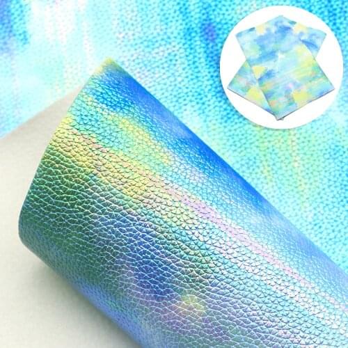 David accessories 20*33cm Multicolor Graffiti Lychee Pattern Faux Synthetic Leather Fabric for Bows Bags DIY Project ,1Yc11171