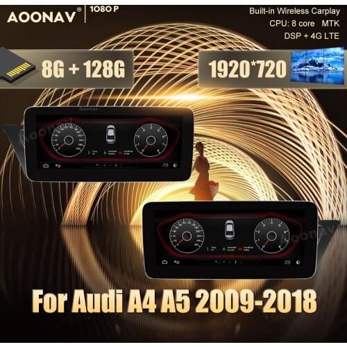 12.3 Inch 8Core 8 128G Android 10.0 car radio GPS For Audi A4 A5 2009-2018 multimedia DVD player Head Unit audio car stereo