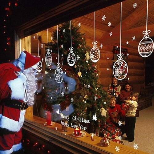 White PVC Christmas Party Glass Static Decorative Sticker For Christmas Day decoration gift