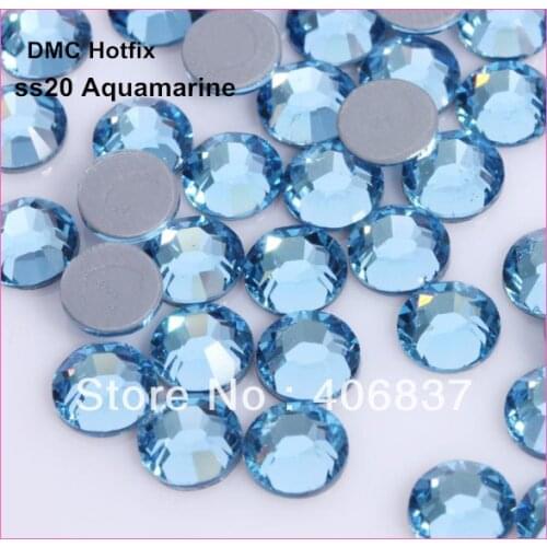 Free Shipping! 1440pcs/Lot, ss20 (4.8-5.0mm) High Quality DMC Aquamarine Iron On Rhinestones / Hot fix Rhinestones