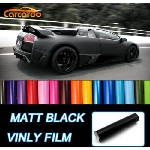 Carcardo 1.52Mx50cm Matt Black Vinyl Film Car Sticker Vinyl Wrap Matte Vinyl Car Stickers Car Wrap Matte Auto Sticker Car Vinyl