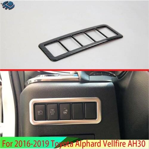 For 2016-2019 Toyota Alphard Vellfire AH30 Car Accessories ABS Head Light Switch Button Control Panel Cover Trim Bezel