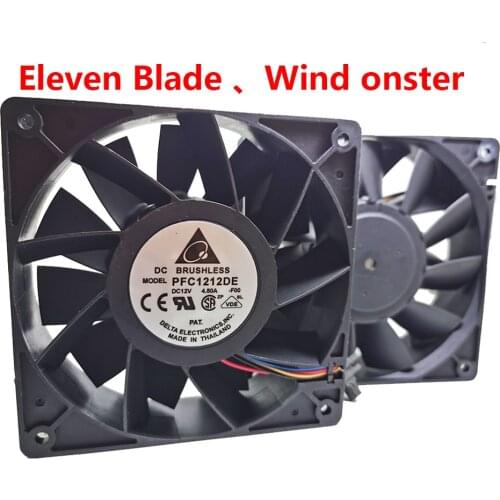 For delta PFC1212DE PFB1212UHE 120*120*38 mm 12038 1238 12CM DC 12V 4.80A 5500 RPM 252.85 CFM server inverter cooling fan