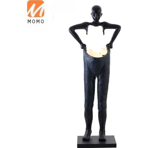 European Modern Art Sculpture Humanoid Large Abstract Resin Sculptured Ornaments Landscape Decorative Crafts Floor Lamp