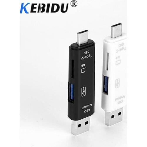Kebidu All In 1 USB 3.1 OTG Card Reader SD TF Micro SD Card Reader Type C USB C Micro USB Memory Support Mac10 Win7/8/XP/vista