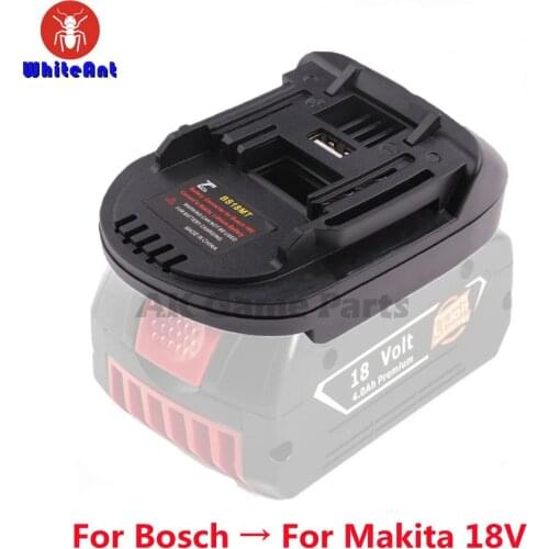 BS18MT Battery Adapter Converter USB For Bosch 18V BAT619G/620 Batteries Convert To For Makita 18V BL 1860 Lithium Battery