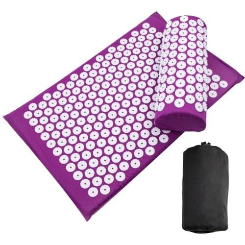 Massager Cushion Lotus Acupuncture Set Relieve Stress Back Pain Acupressure Mat Pillow Massage Yoga Mat For Neck Foot Relaxation