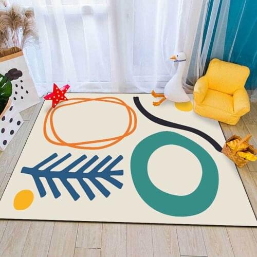 Morandi INS Bedroom Bedside Area Rugs Geometric Flower Kids Play Tent Non-Slip Carpet Bathroom Shaggy Water Absorbent Floor Mat