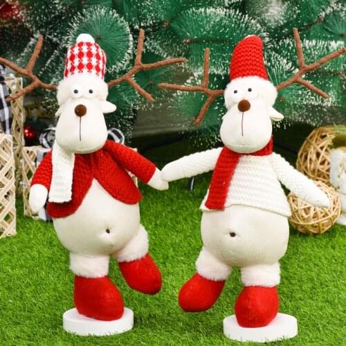 Red Christmas Tree Decorations adornos de navidad Christmas Reindeer Doll Navidad Figures Christmas Gift For Kid New Year Gift