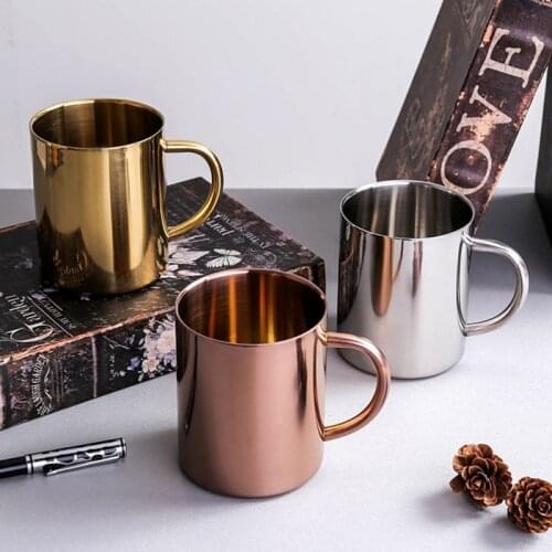 304 Stainless Steel Mug Coffee Cup Anti-Scalding Design Drinking Water Mugs Household Kitchen Drinkware