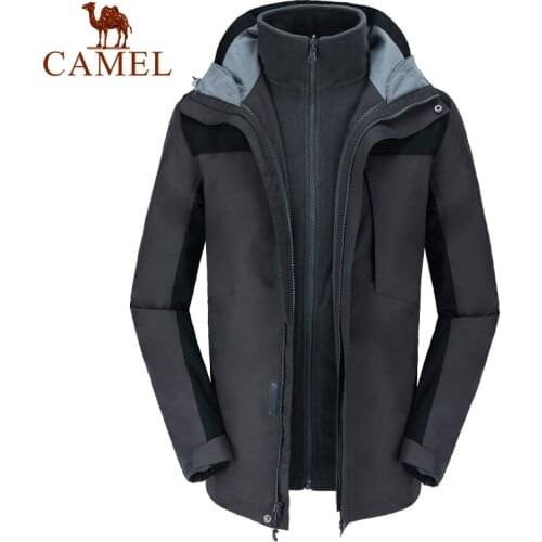 CAMEL Fleece Softshell Jacket Women Men Windbreaker Waterproof Winter Coat Detachable Northface Warm Hiking Skiing Outdoor