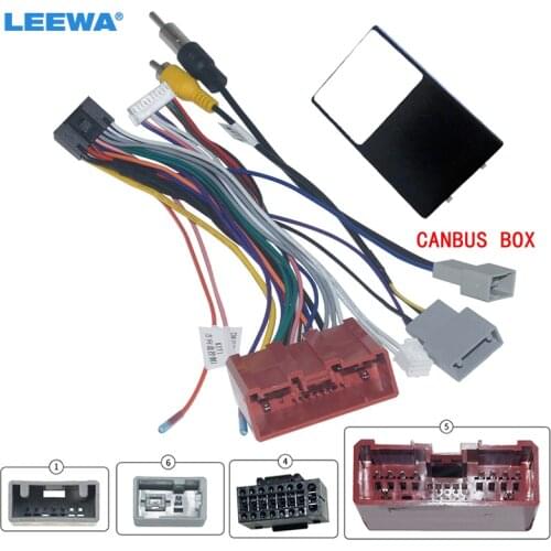 LEEWA Car Audio 16PIN CD/DVD Player Power Calbe Adapter With Canbus Box For Mazda CX-9 07-15 Stereo Plug Wiring Harness #CA6937