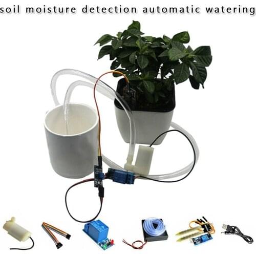 DIY Automatic Irrigation Module Kit With Silicone Software Dirt Moisture Detection Automatic Watering Pumping Water Flower Plant