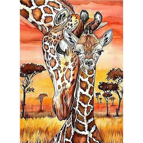 Animal Giraffe DIY 11CT Embroidery Cross Stitch Kits Needlework Craft Set Cotton Thread Printed Canvas Home Decoration Room