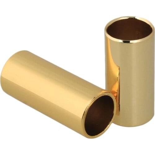 A Set of 2 Cylinder Guitar Stainless Steel Gold plate Slide Diameter 25mm